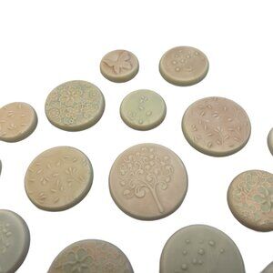 20 Magnets Floral Flower Nature Handmade Polymer Clay Multicolor Muted Pastel